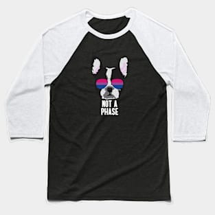 NOT A PHASE - Boston Terrier Dog Bi Bisexual Pride Flag Baseball T-Shirt